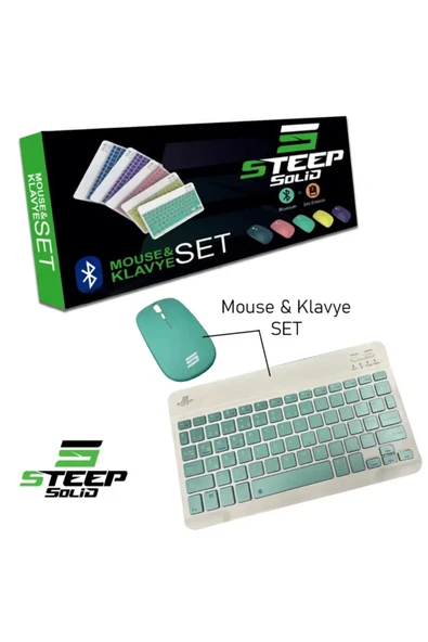 Steep Solid Magic Yeşil Şarjlı Bluetooth Klavye Mouse Set - Resim 4