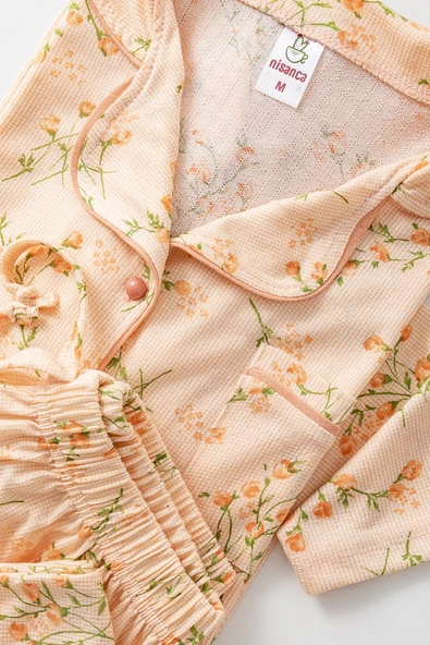 Uzun Kol Gömlek Yaka Kadın Büyük Beden  Pinterest Pijama Takımı - Mevsimlik Kadın Pijama ürün görseli 1