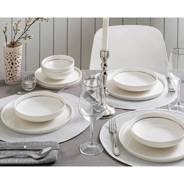 Pierre Cardin Swan Silver 24 Parça 6 Kişilik Yemek Takımı ürün görseli 1