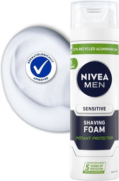 NIVEA MEN Erkek Hassas Tıraş Köpüğü 200 ml ürün görseli 1