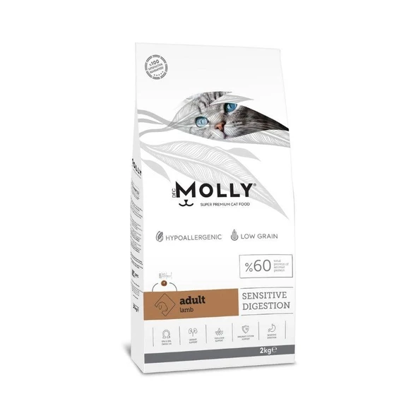 Molly Düşük Tahıllı Hypoallergenic Kuzulu Yetişkin Kedi Maması 2 Kg ürün görseli 1