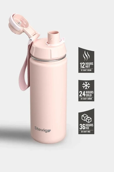 Stevig ST-222 1 Hand Leak-Proof Sızdırmaz Çelik Termos 500ML Icy Pink ürün görseli 1