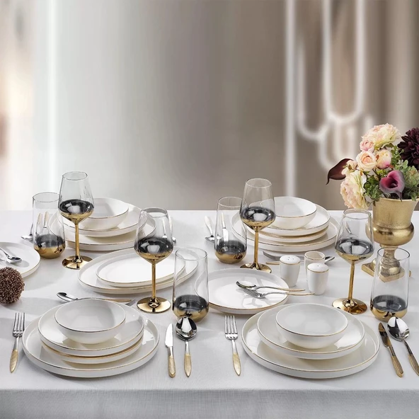 Schafer Adel Gold 56 Parça 12 Kişilik Yemek Takımı ürün görseli 1