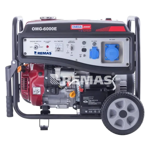 Omega OMG 6000 E Otomatik 6 kVA Monofaze Benzinli Jeneratör ürün görseli 1