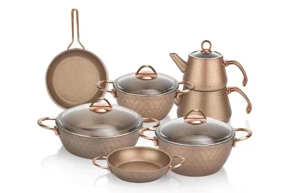 Schafer New Range Tencere Seti 11 Parça Bakır - Resim 2