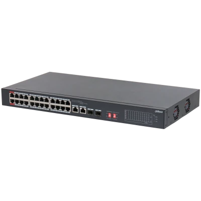 DAHUA S3226-24ET-240 24 PORT 24XFE-2XGE-2X1GE/SFP 240W POE SWİTCH ürün görseli 1
