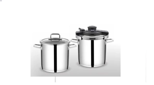 FMS Atlas İkiz 4 + 6 Litre Düdüklü Tencere Seti + Cam Kapak 3031 ürün görseli 1