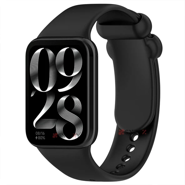 Xiaomi Mi Band 8 Pro Uyumlu Purelux Soft Yumuşak Silikon Kordon  Siyah ürün görseli 1