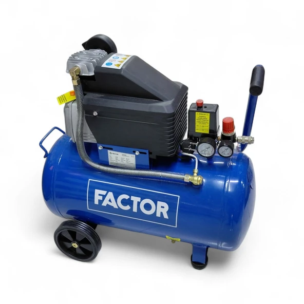 Factor ZB2550 Hava Kompresörü 2.5 Hp 50 Litre Tank 8 Bar Sanayi Tipi Güçlü Endüstriyel Kompresör ürün görseli 1