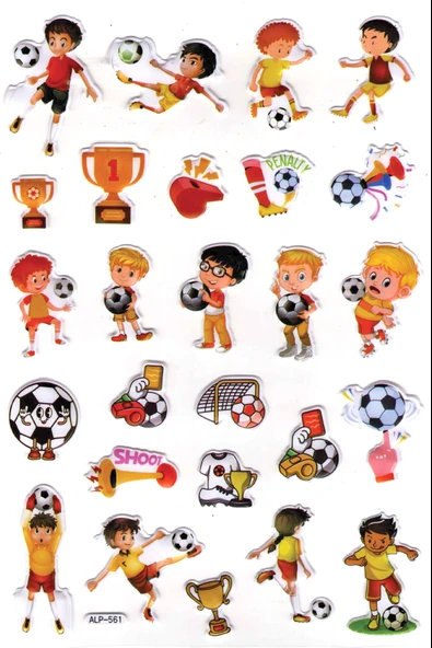 Sticker Kabartmalı A4 Boyutunda Stiker Defter, Planlayıcı Etiket-(lim561) - Sarı Kırmızı Futbol ürün görseli 1