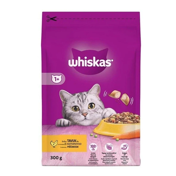 Whiskas Tavuklu Yetişkin Kedi Maması 300gr ürün görseli 1