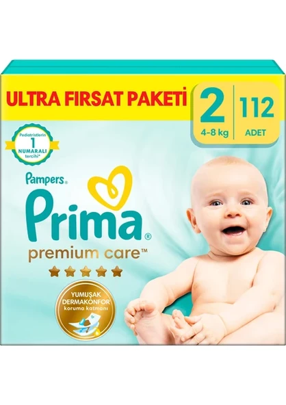 Prima Premium Care 2 Numara Mini 112'li Bebek Bezi ürün görseli 1