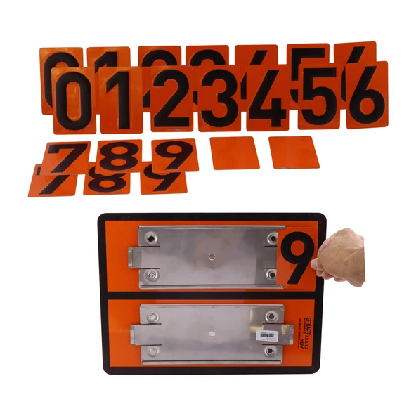 Adr 40x30 cm Manuel Değiştirilebilir Tehlikeli Madde Uyarı Levhası Çoklu Rakam 0-9 Arası Rakamlar ürün görseli 1