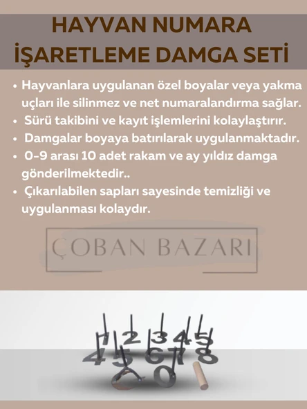 Hayvan Numara İşaretleme Damga Seti ürün görseli 1