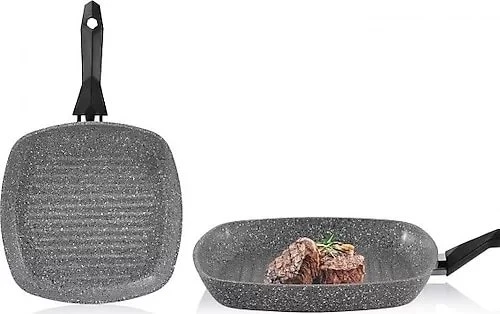 Schafer Cory Yanmaz Yapışmaz Kare Grill Tava 28 Cm Gri ürün görseli 1