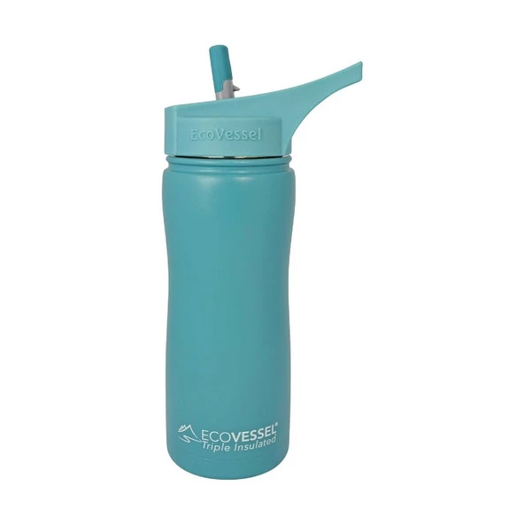 Eco Vessel Summit Insulated Steel Straw Bottle Termos 0.50 Litre-YEŞİL ürün görseli 1