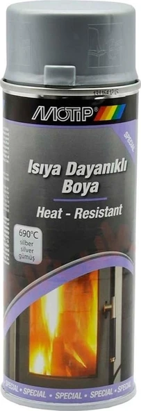 MOTİP ISIYA DAYANIKLI SPREY BOYA GÜMÜŞ 400 ML 690 DRC ürün görseli 1