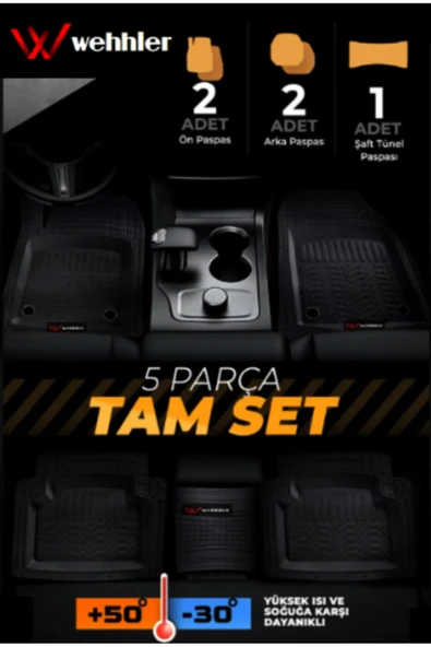 WEHHLER Jaguar XE 2015-2021 Havuzlu Yumuşak Kesilebilir Kaliteli Paspas ürün görseli 1