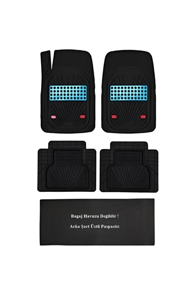 CARMATS Volkswagen Touareq 2017 4d Havuzlu Yeni Nesil Universal Paspas Mavi ürün görseli 1