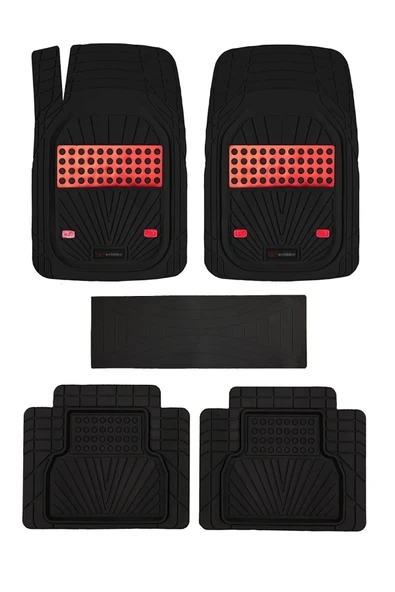 CARMATS Ford B-max 2016 4d Havuzlu Yeni Nesil Universal Paspas Kırmızı ürün görseli 1