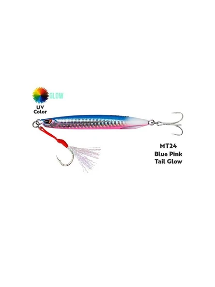 Fujin Metal Cast Jig Metal Yem  Blue Pink Tail Glow 80 GR ürün görseli 1