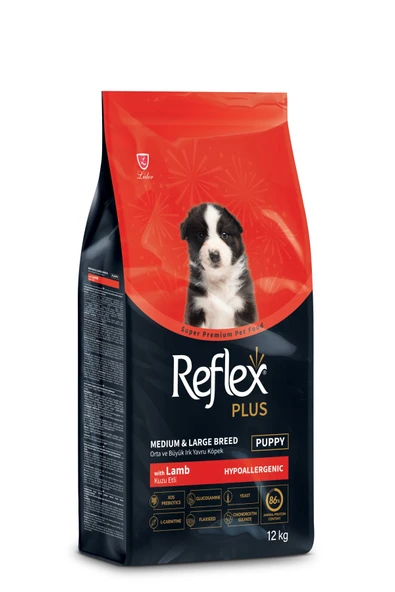 Reflex Plus Kuzu Etli Medium Large Yavru Köpek Maması 12Kg Paket ürün görseli 1