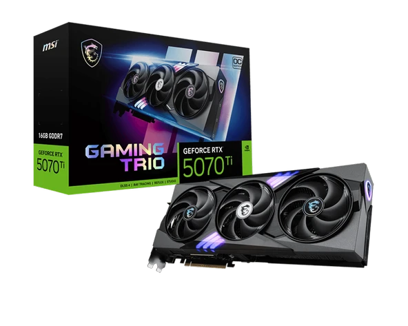 MSI VGA GEFORCE RTX 5070 TI 16G GAMING TRIO OC RTX5070TI 16GB GDRR7 256 B DX12 PCIE 5.0 X16 3XDP 1XHDMI ürün görseli 1