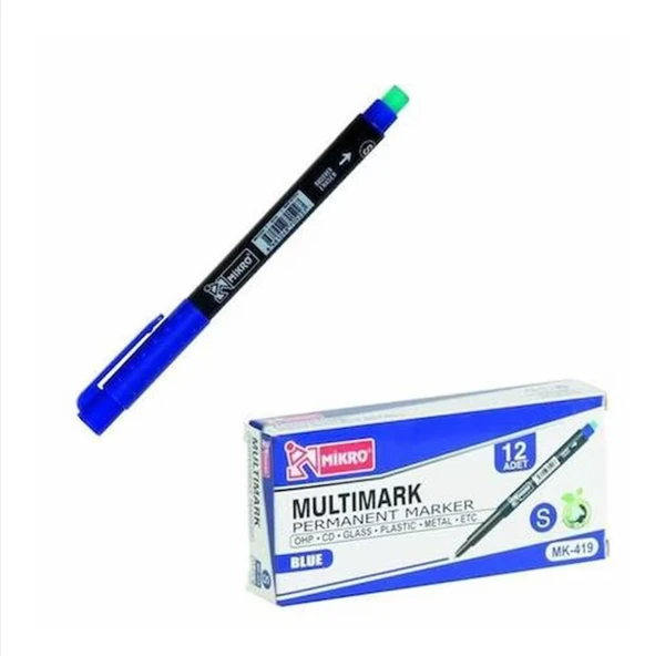 Cd-dvd Kalemi Asetat Kalemi M Mavi Mk-419-mk Permanent Marker 1 adet ürün görseli 1