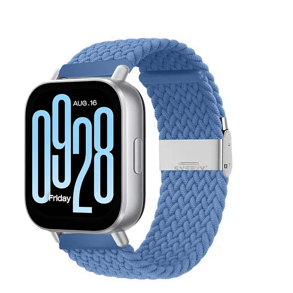 Redmi Watch 5 Active Redmi 5 Lite Uyumlu Kordon Metal Klips Solo Fiberlink Örgü Kordon  Mavi Açık ürün görseli 1