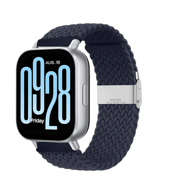 Redmi Watch 5 Active Redmi 5 Lite Uyumlu Kordon Metal Klips Solo Fiberlink Örgü Kordon  Lacivert ürün görseli 1