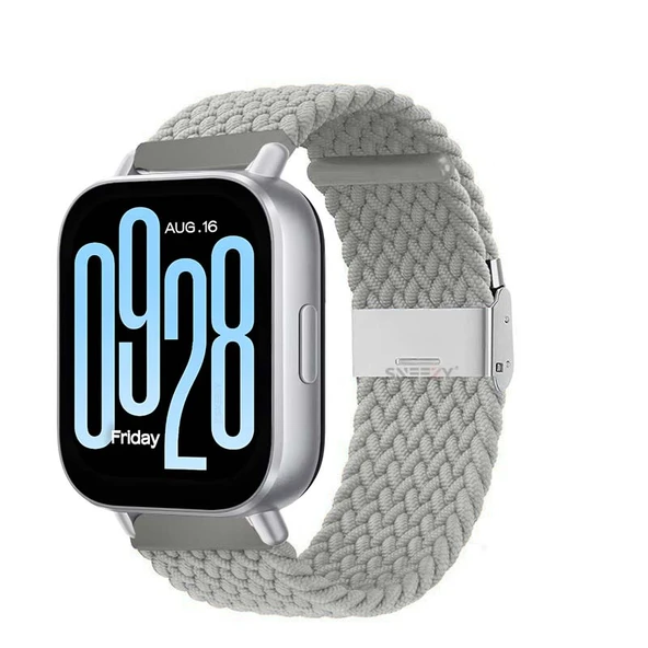 Redmi Watch 5 Active Redmi 5 Lite Uyumlu Kordon Metal Klips Solo Fiberlink Örgü Kordon  Gri ürün görseli 1