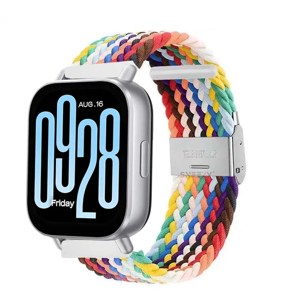 Redmi Watch 5 Active Redmi 5 Lite Uyumlu Kordon Metal Klips Solo Fiberlink Örgü Kordon  Gökkuşağı ürün görseli 1