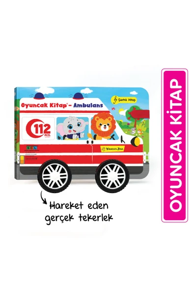 Oyuncak Kitap - Ambulans (Gerçek Tekerlekli) ürün görseli 1