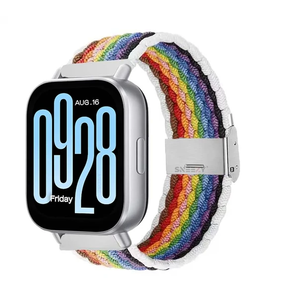 Redmi Watch 5 Active Redmi 5 Lite Uyumlu Kordon Metal Klips Solo Fiberlink Örgü Kordon  Beyaz Gökkuşağı ürün görseli 1