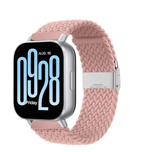 Redmi Watch 5 Active Redmi 5 Lite Uyumlu Kordon Metal Klips Solo Fiberlink Örgü Kordon  Pembe ürün görseli 1