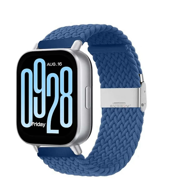 Redmi Watch 5 Active Redmi 5 Lite Uyumlu Kordon Metal Klips Solo Fiberlink Örgü Kordon  Mavi ürün görseli 1