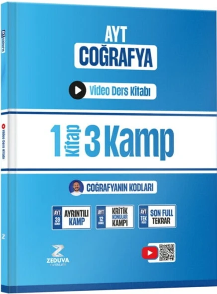 Zeduva Yayınları Coğrafyanın Kodları AYT Coğrafya 1 Kitap 3 Kamp Video Ders Kitabı ürün görseli 1