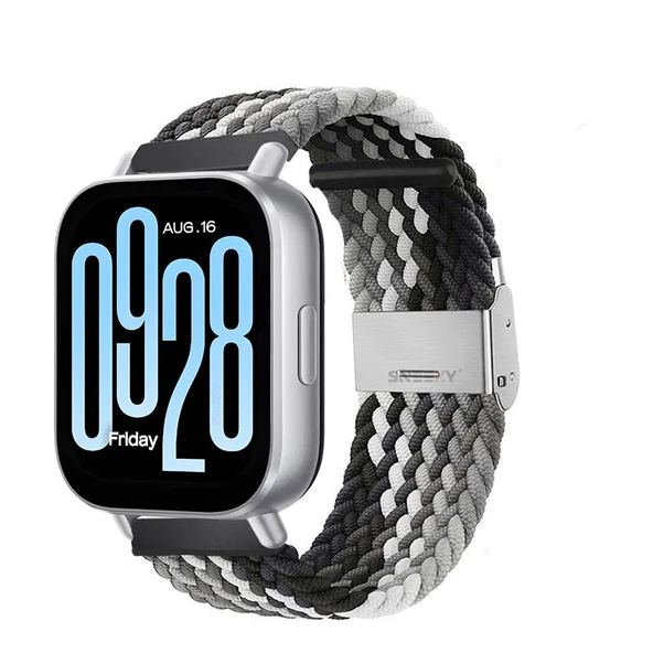 Redmi Watch 5 Active Redmi 5 Lite Uyumlu Kordon Metal Klips Solo Fiberlink Örgü Kordon  Siyah Beyaz ürün görseli 1