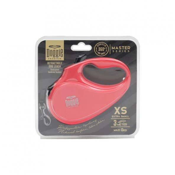 Doggie Master Xsmall Otomatik Tasma 3 Metre Pembe ürün görseli 1