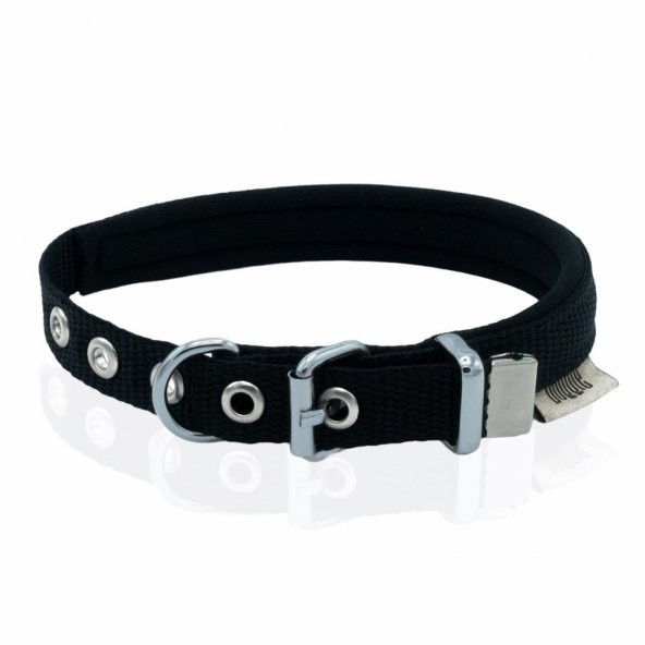 Doggie Comfort Yumuşak Dokuma Köpek Boyun Tasması M 1.5x25-30cm Siyah ürün görseli 1
