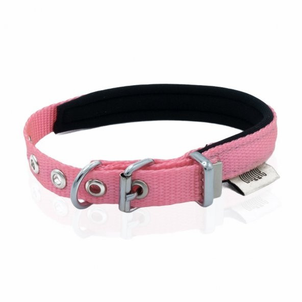 Doggie Comfort Yumuşak Dokuma Köpek Boyun Tasması M 1.5x25-30cm Pembe ürün görseli 1