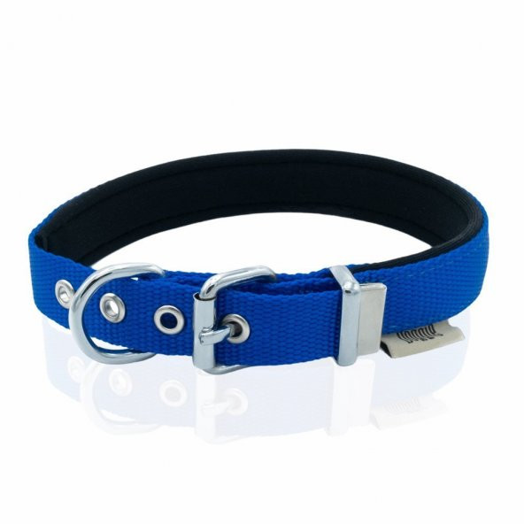 Doggie Comfort Yumuşak Dokuma Köpek Boyun Tasması M 2x35-40cm Royal Mavi ürün görseli 1