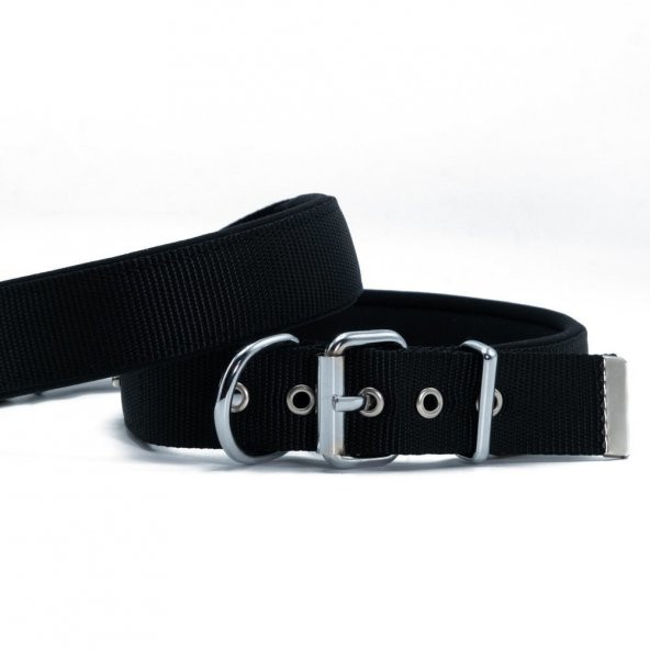 Doggie Comfort Yumuşak Dokuma Köpek Boyun Tasması M 2.5x37-45cm Siyah ürün görseli 1
