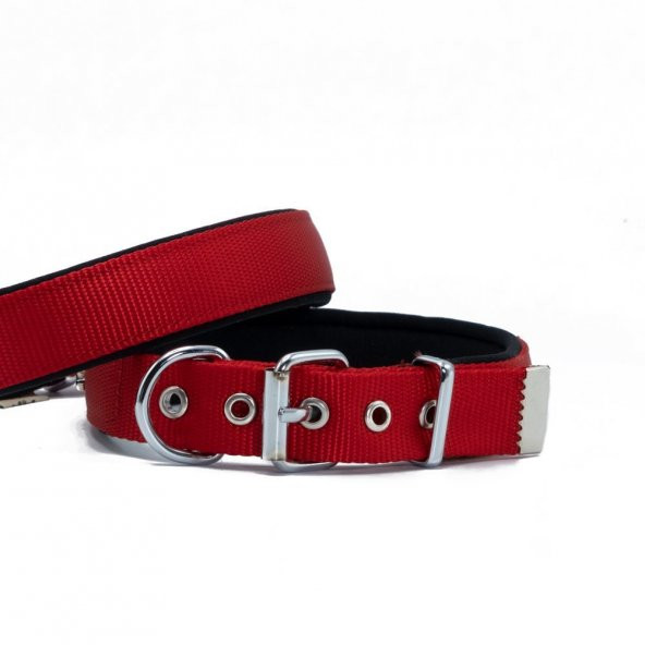 Doggie Comfort Yumuşak Dokuma Köpek Boyun Tasması M 2.5x37-45cm Kırmızı ürün görseli 1