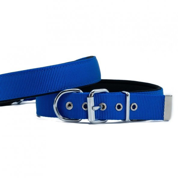Doggie Comfort Yumuşak Dokuma Köpek Boyun Tasması M 2.5x37-45cm Royal Mavi ürün görseli 1