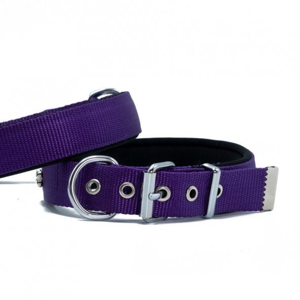 Doggie Comfort Yumuşak Dokuma Köpek Boyun Tasması L 2.5x42-50cm Mor ürün görseli 1