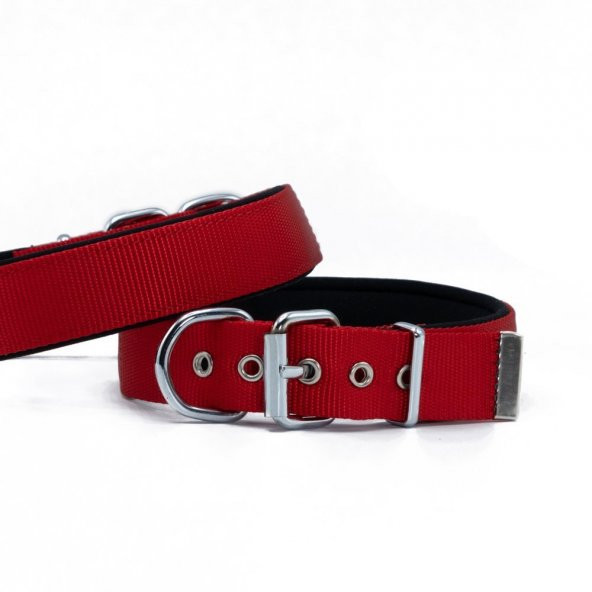 Doggie Comfort Yumuşak Dokuma Köpek Boyun Tasması M 3x42-50cm Kırmızı ürün görseli 1