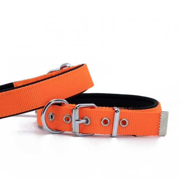 Doggie Comfort Yumuşak Dokuma Köpek Boyun Tasması M 3x42-50cm Turuncu ürün görseli 1