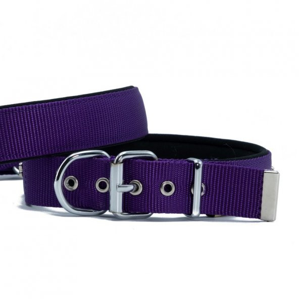 Doggie Comfort Yumuşak Dokuma Köpek Boyun Tasması M 3x42-50cm Mor ürün görseli 1