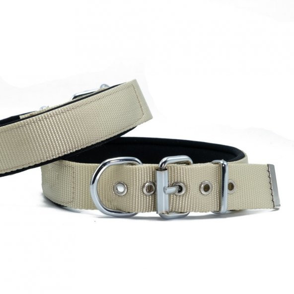 Doggie Comfort Yumuşak Dokuma Köpek Boyun Tasması M 3x42-50cm Haki ürün görseli 1